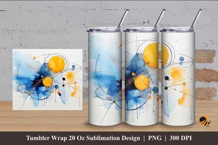 Abstract Painting Tumbler Wrap Sublimation Design 4 example image 1