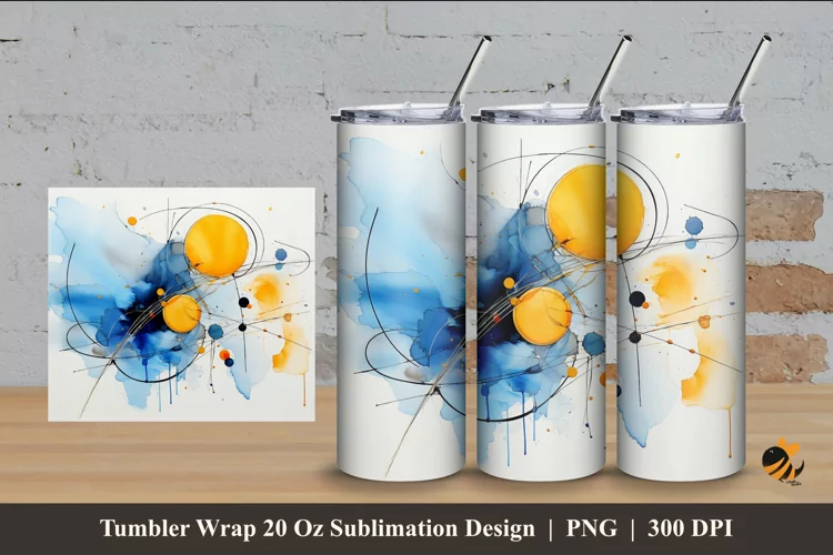 Abstract Painting Tumbler Wrap Sublimation Design 4
