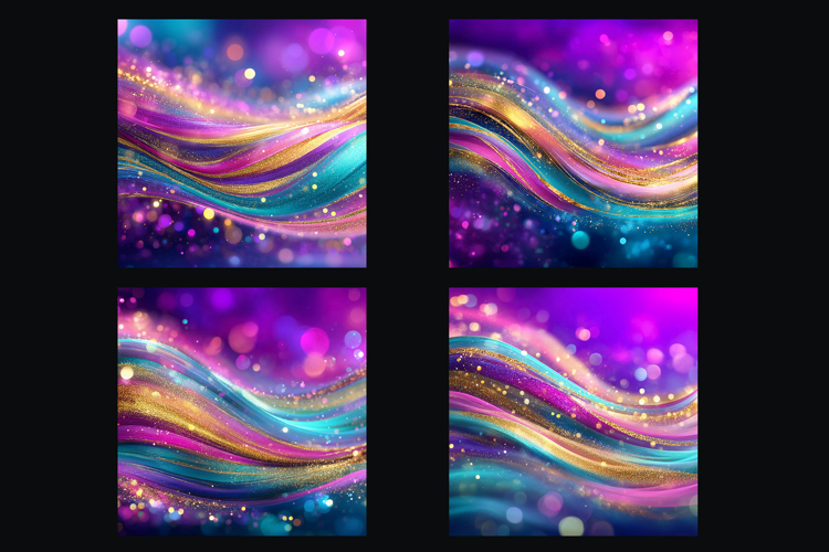 Golden Pink Wave Stripes backgrounds | Glitter Digital Paper example image 1