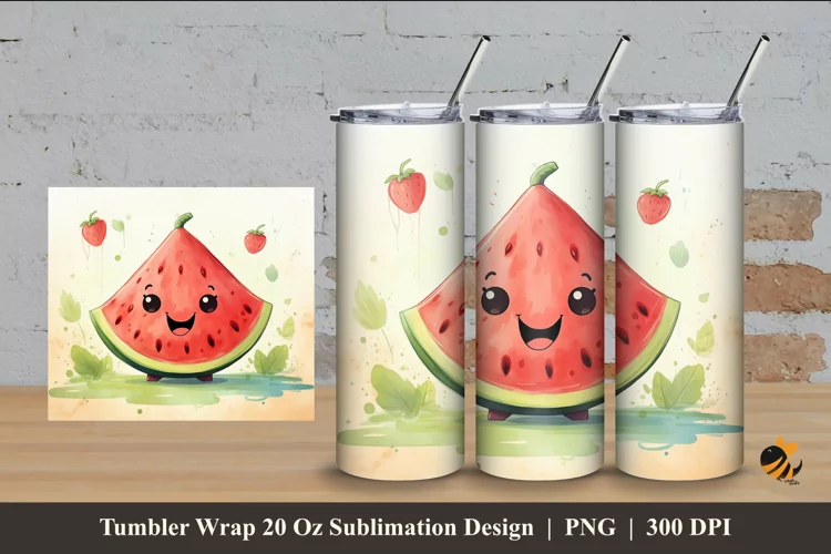Cute Red Tumbler Wrap Sublimation Design 4