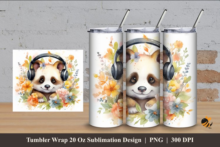 Baby Panda Tumbler Wrap Sublimation Design 4