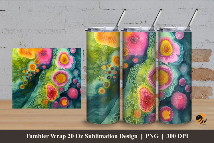 Lovely Cells Color Tumbler Wrap Sublimation Design 4 example image 1