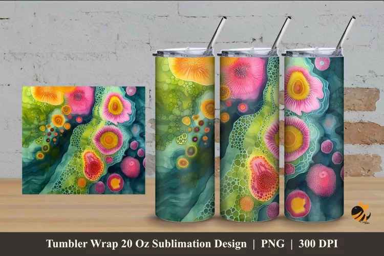 Lovely Cells Color Tumbler Wrap Sublimation Design 4