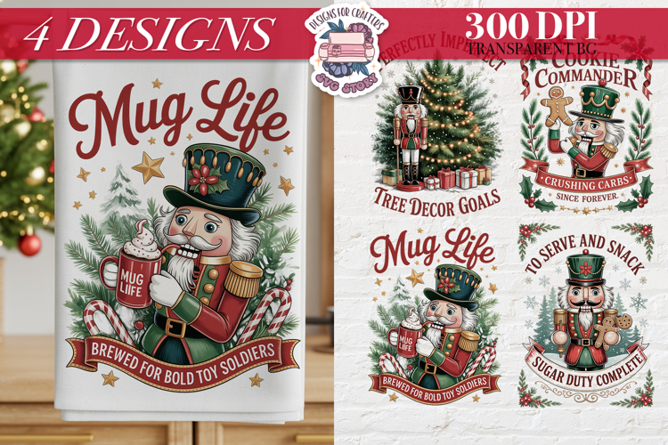 Christmas Vintage Nutcracker Clipart Sublimation 4 PNG