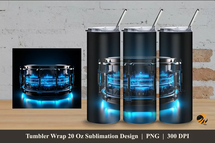 Cool Drum Tumbler Wrap Sublimation Design 4