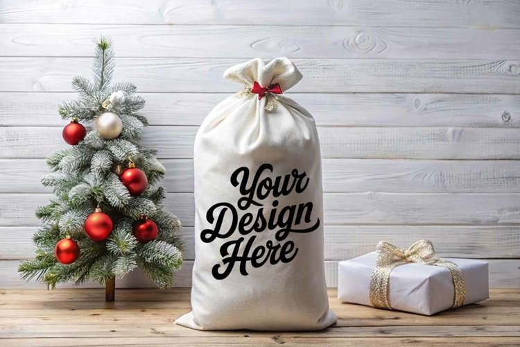 Christmas Santa Sack Mockup - Christmas Template JPG File
