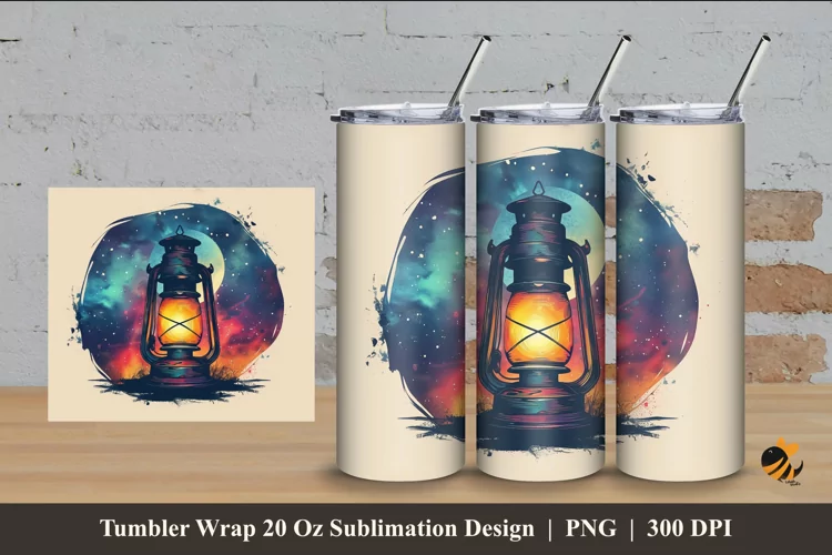 Lights Tent Tumbler Wrap Sublimation Design 4