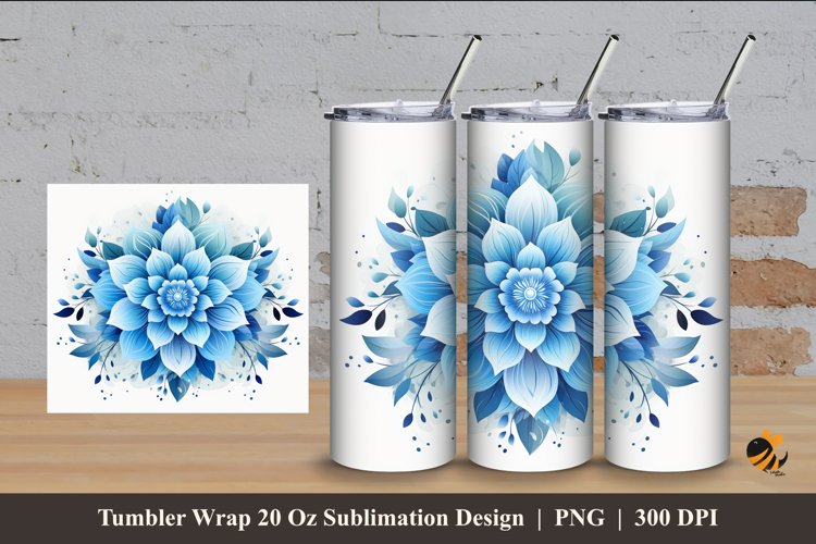 Magic of Flower Tumbler Wrap Sublimation Design 4
