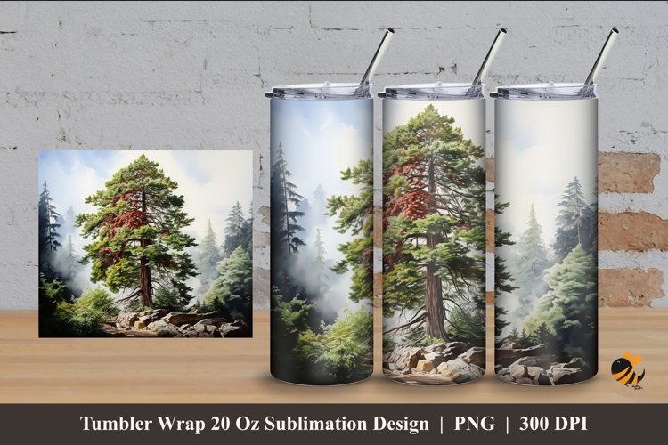 Tree Charm Tumbler Wrap Sublimation Design 4