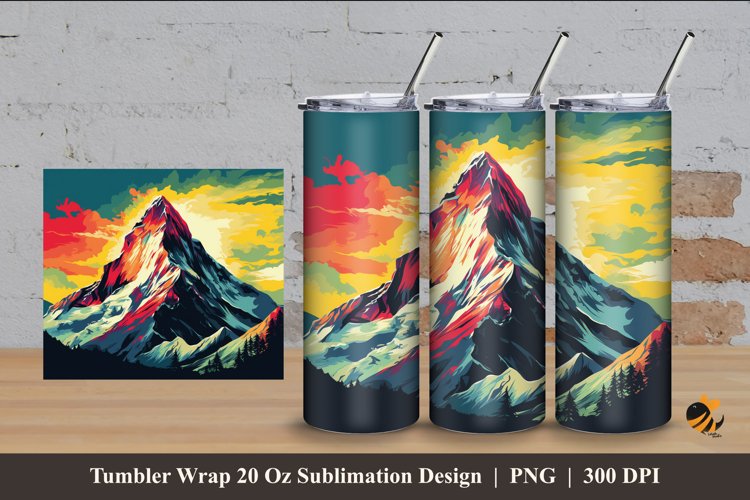 Rock Peak Tumbler Wrap Sublimation Design 4