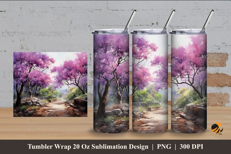 Wonderful Tree Tumbler Wrap Sublimation Design 4