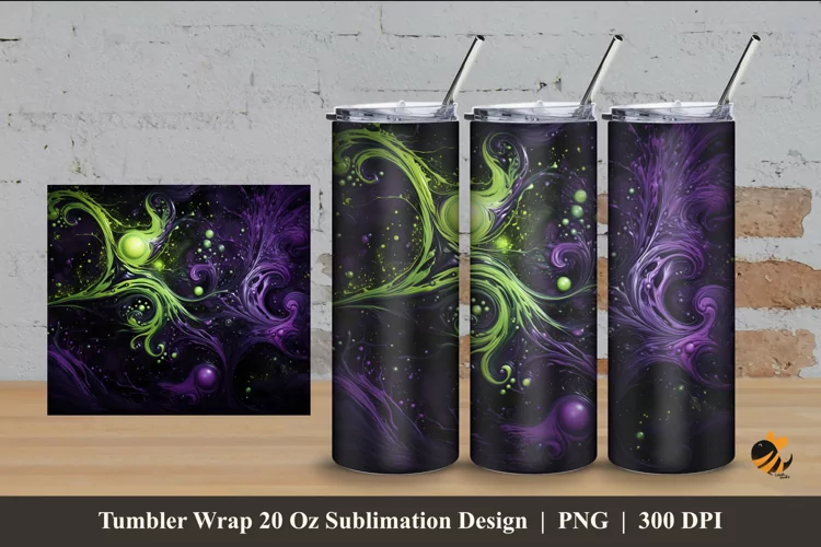 Cool Abstract Custom Tumbler Wrap Sublimation Design 4