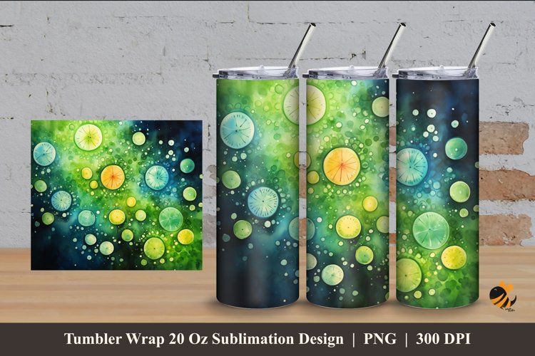 Watercolor Microorganisms Tumbler Wrap Sublimation Design 4 example image 1