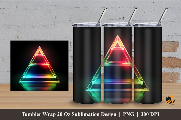 Colorful Pyramid Tumbler Wrap Sublimation Design 4 example image 1