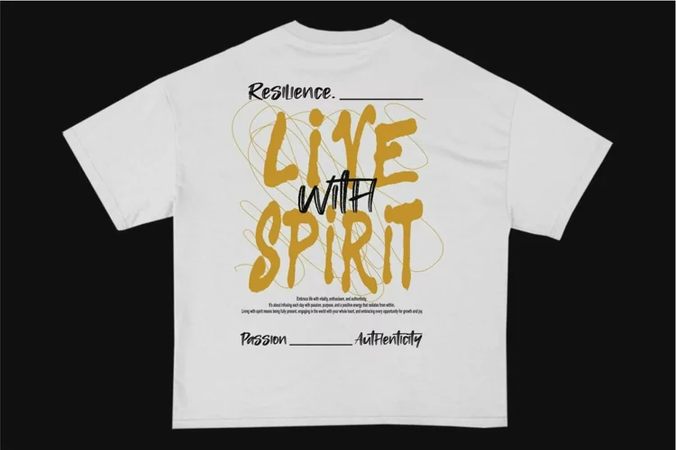 Live With Spirit Streetwear Typography T-shirt Design