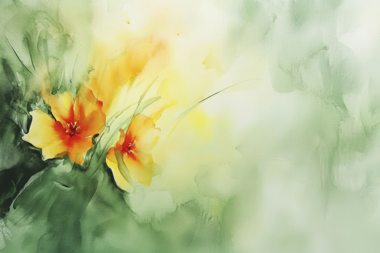 Watercolor Flower Background Wallpaper