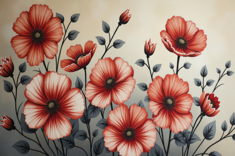 Watercolor Poppy Background