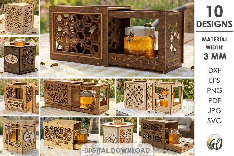 3D Summer fruit fly trap boxes Bundle Laser Cut. Case SVG