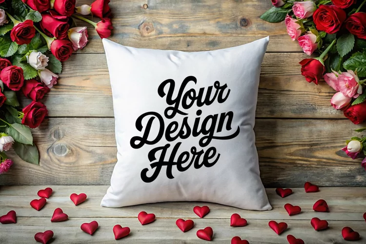 Valentine Pillow Mockup | Valentine's Day Mockup, JPG