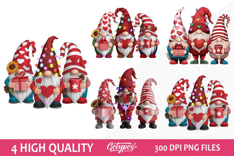 Valentine Gnome Sublimation Clipart - High Quality Design