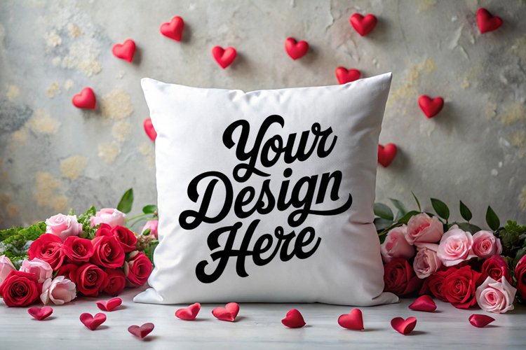 Valentine Pillow Mockup | Valentines Day Mockup, JPG