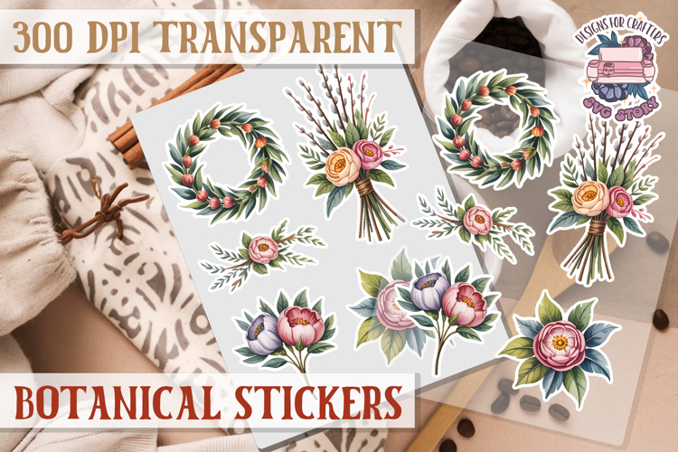 Botanical sticker sheet Spring Botanical PNG flowers