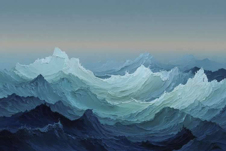 Watercolor Ocean Waves Background