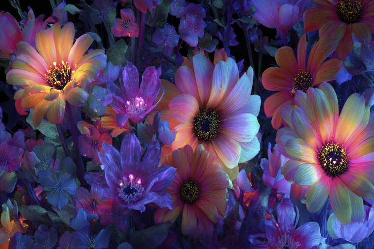Glowing Flowers Background