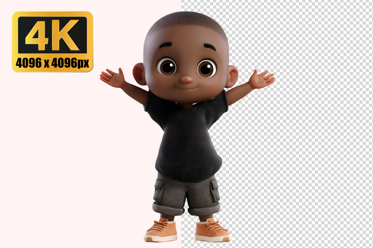 Young Boy Joyful Pose Transparent PNG