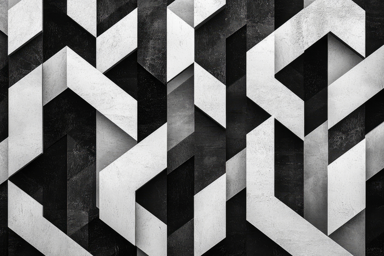 Abstract Dynamic Shapes Black And White Background Wallpaper