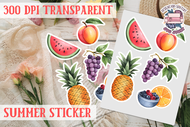 Summer sticker Cute flowers Love Picnic Beach Spring example image 1