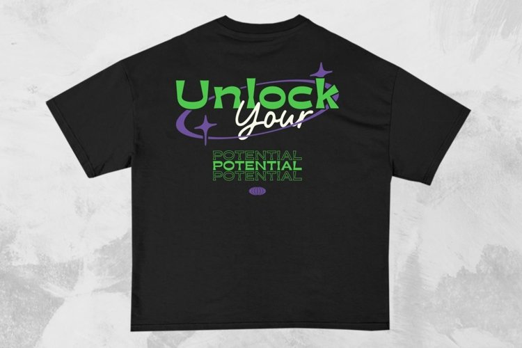 Unlock Your Potential Streetwear Typography T-shirt Design example image 1