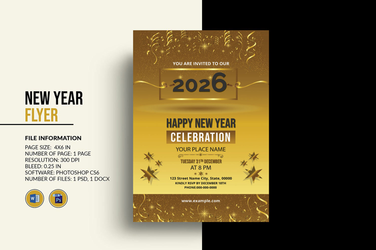 New Year Party Flyer example image 1