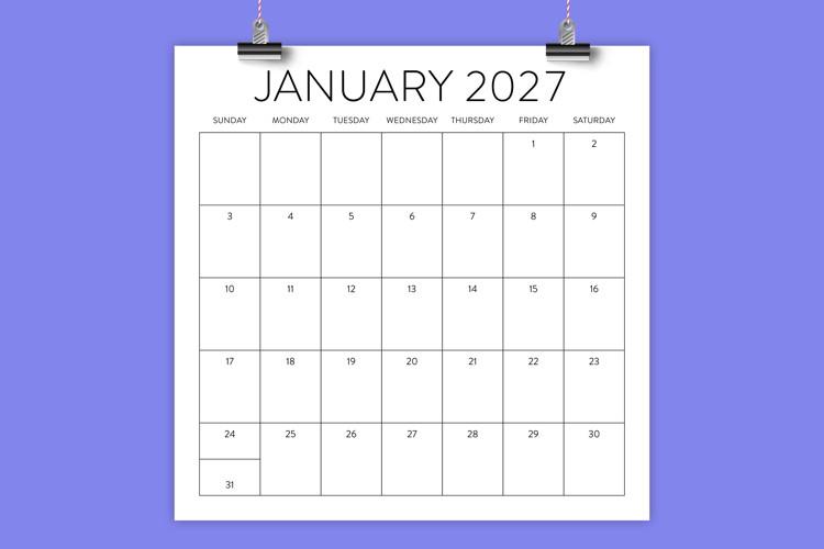 Blank Printable Calendar Image 13