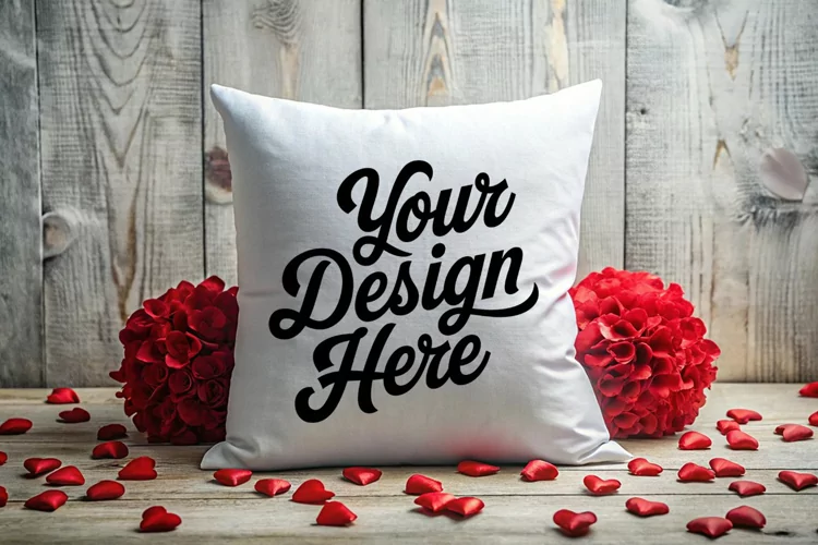 Valentine Pillow Mockup | Valentine's Day Mockup, JPG