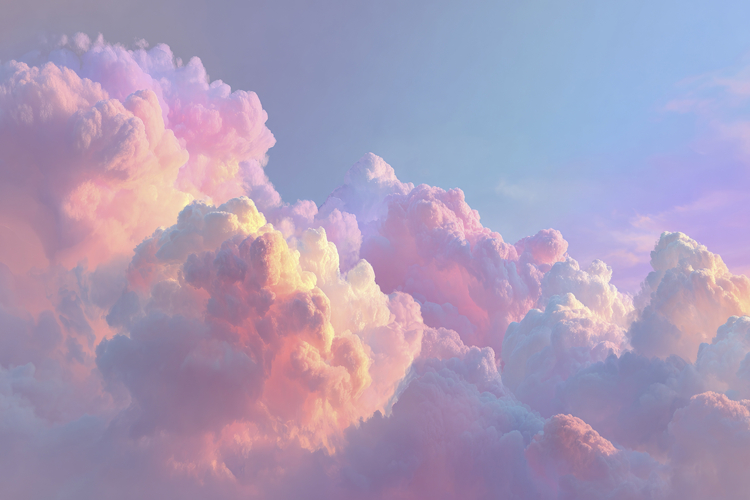 Pastel Sky With Clouds background