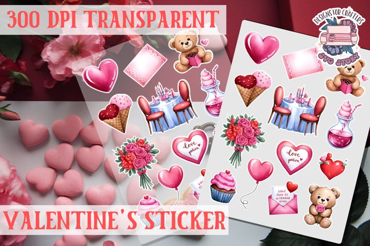 Love sticker Sheet Valentine Day Lovers Funny Heart PNG