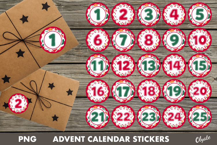 Advent Calendar Stickers Bundle PNG
