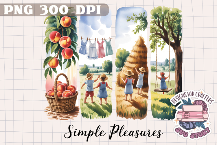 Summer Farm Brushstrokes PNG Sublimation Rustic Country