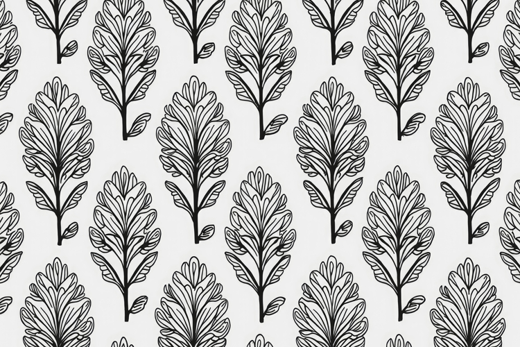 Black White Floral Pattern Background