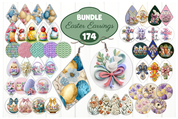 Easter Earrings Bundle, Spring Earrings Bundle PNG
