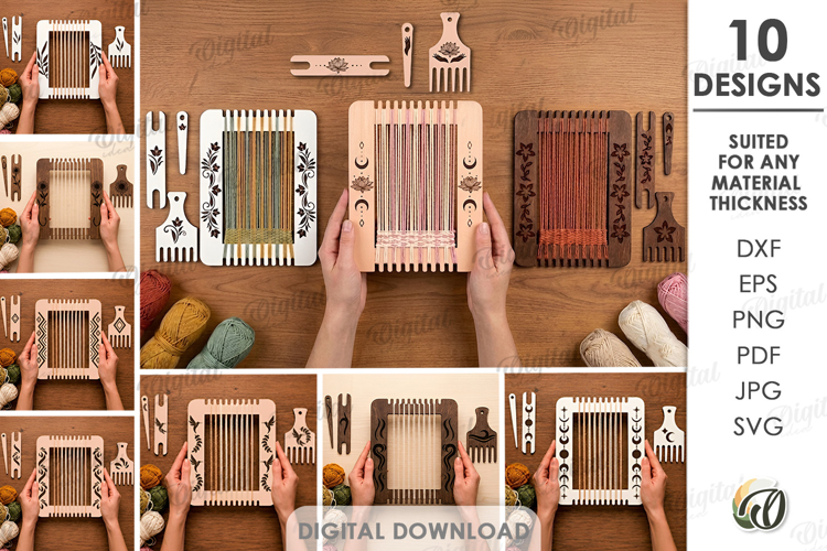 Thread Weaving Looms Bundle Laser Cut. Yarm Craft Tools SVG