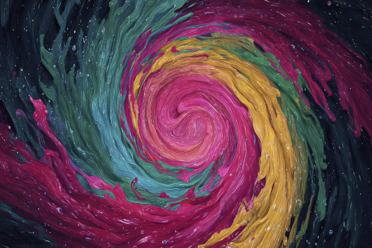 Colorful Swirl Of Multicolored Paint Background