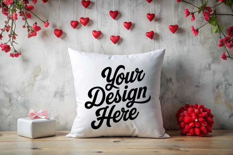 Valentine Pillow Mockup | Valentines Day Mockup, JPG