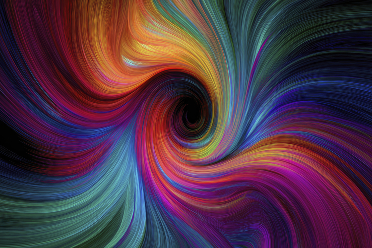 Colorful Swirl Of Multicolored Background