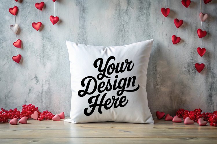 Valentine Pillow Mockup | Valentines Day Mockup, JPG