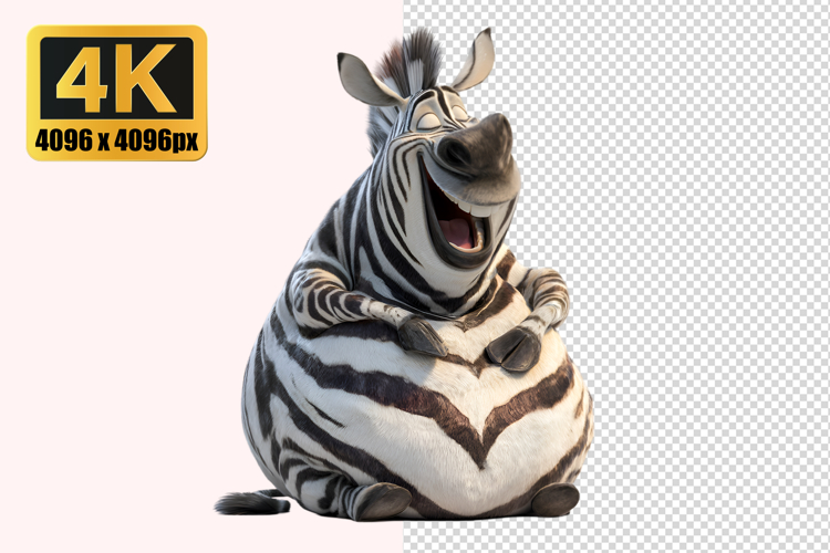 Cheerful Zebra Transparent PNG