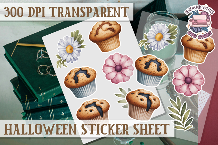 Halloween sticker sheet Creepy Scrapbook PNG Funny Skulls