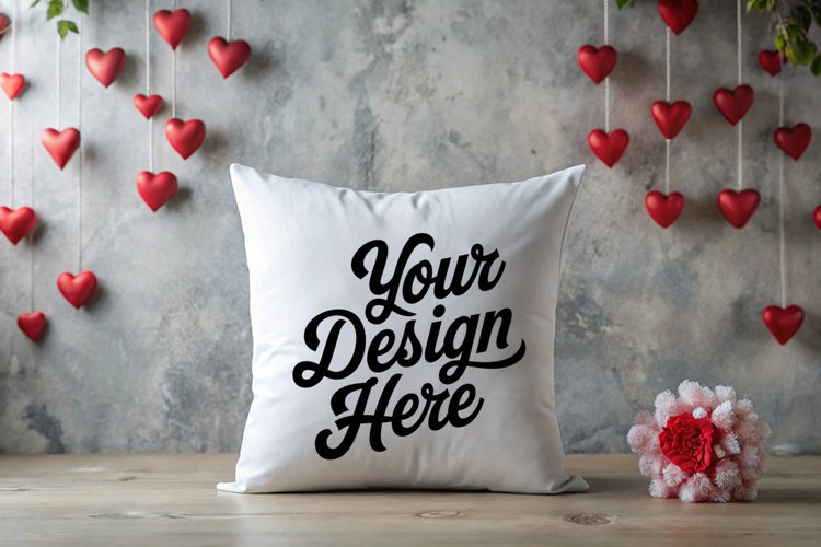 Valentine Pillow Mockup | Valentines Day Mockup, JPG
