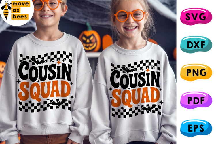 Halloween Cousin Squad Svg, Png,Checker Kids Halloween Shirt